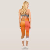 モダンオレンジ色芸術品を気取ったカラフルファンキー芸術 カプリレギンス (裏面)