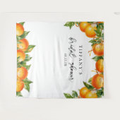 モダンオレンジ　シトラス ブライダルシャワー タペストリー (正面(横))