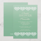 モダンオンブレレースハート ブライダルシャワー招待状 招待状 (正面/裏面)