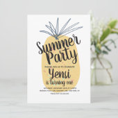 モダンオーガニックパイナップル誕生日トロピカル招待状 招待状 (スタンド正面)