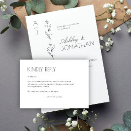 モダンオーガニックフローラ分結婚除器 出欠カード