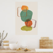 モダンオーガニック図コンテンポラリー1 ポスター (キッチン)