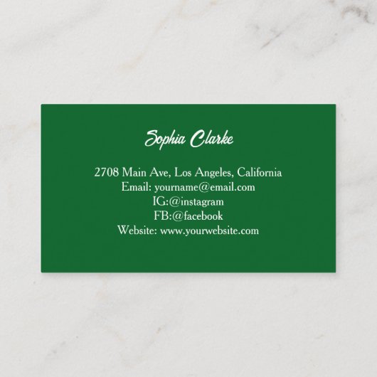 モダンオーガニック実の健康気に栄養士 名刺 (裏面)