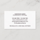 モダンオーガニック農家風車ロゴ 名刺 (裏面)