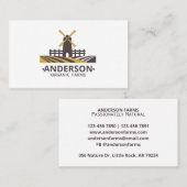 モダンオーガニック農家風車ロゴ 名刺 (正面/裏面)