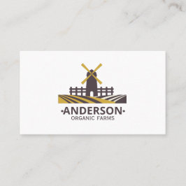 モダンオーガニック農家風車ロゴ 名刺