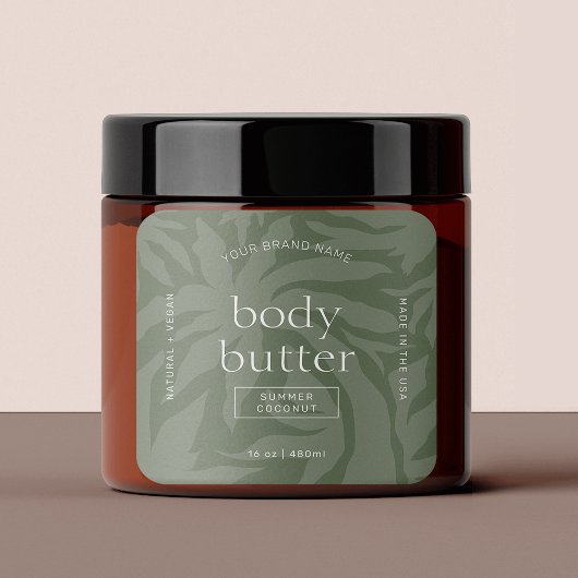 モダンオーガニックSkincare Sage Green製品ラベル スクエアシール