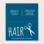 モダンオーシャンブルーヘアサロンロイヤルティ 名刺 (外部フラット)