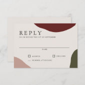 モダンオータム シンプルプレジャーズ ウェディング RSVP (正面/裏面)