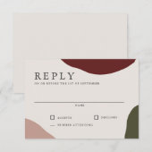 モダンオータム シンプルプレジャー ウェディング RSVP (正面/裏面)