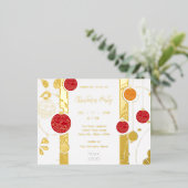 モダンオーナメントエレガントビジネスのクリスマスフォイル 箔招待状ポストカード (立ち正面)