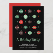 モダンオーナメント60のクリスマスパーティー 招待状 (正面/裏面)