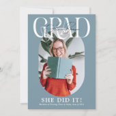 モダンオーバル卒業写真&署名 卒業のお知らせ 案内状 (正面)