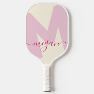 モダンオーバーサモノグラムのイズのイニシャルと名前 ピックルボールラケット