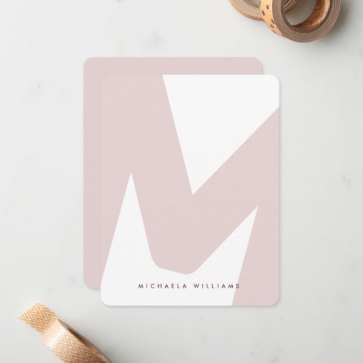 モダンオーバーサモノグラムのイズイニシャルおよび名前ノートC ノートカード (正面/裏面インサイチュ)