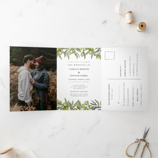 モダンオールインワン結婚ズ 三つ折り招待状 (内部)