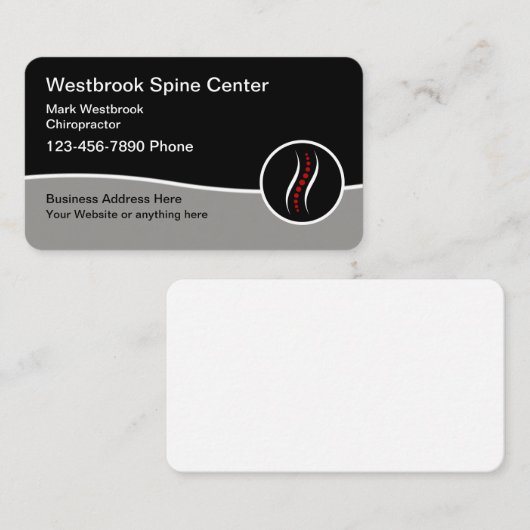 モダンカイロプラクターサービスビジネスプロファイルカード 名刺 (正面/裏面)