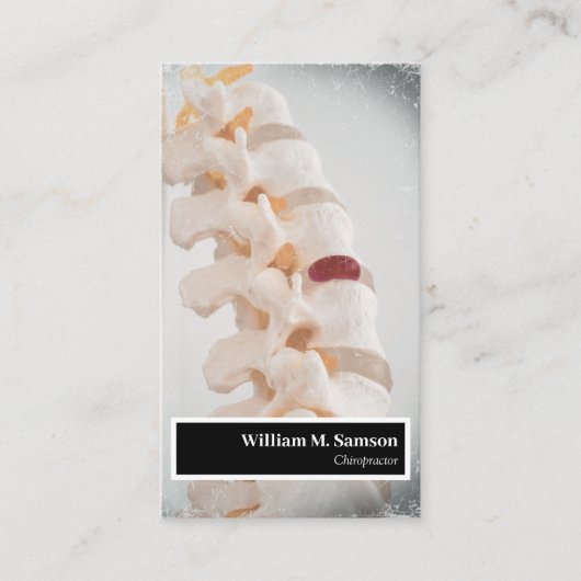 モダンカイロプラクター背骨クローズアップ 名刺 (正面)