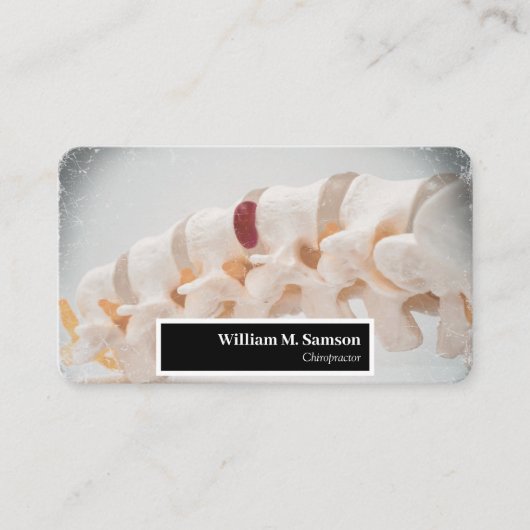 モダンカイロプラクター背骨クローズアップ 名刺 (正面)