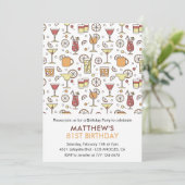 モダンカクテルシャンパン81歳の誕生日 招待状 (スタンド正面)