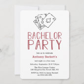 モダンカジノナイト独身パーティー招待状 招待状 (正面)