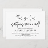 モダンカジュアルおもしろい,ブライダルシャワービーチパーティー 招待状 (正面/裏面)