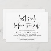 モダンカジュアルで楽しい、結婚前お茶会ビーチパーティー 招待状 (正面/裏面)