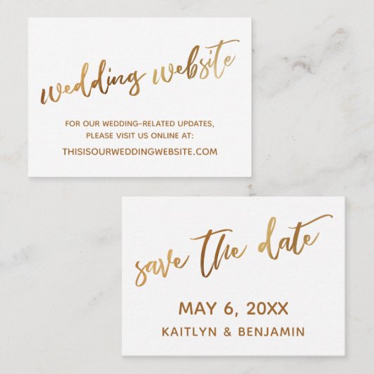 モダンカジュアルのWebサイトと日付カードの保存 名刺 (正面/裏面)