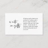 モダンカジュアルエレガンスウェディング, ギフトについてのメモ エンクロージャーカード (正面)