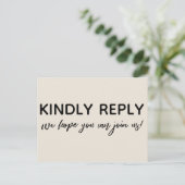 モダンカジュアルエレガントCream RSVP ポストカード (スタンド正面)