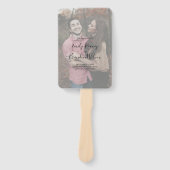 モダンカジュアルエレガントScriptフォト結婚式 プログラム ハンドファン (正面)