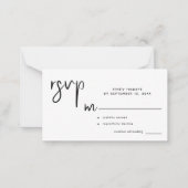 モダンカジュアルシンプルスクリプト結婚式rsvp ノートカード (正面)
