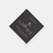 モダンカジュアルスクリプト黒タイポグラフィ結婚の スタンダードカクテルナプキン (角)