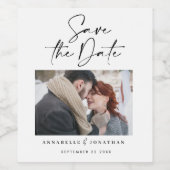 モダンカジュアルスクリプト黒タイポグラフィ結婚の ワインラベル (シングルラベル)