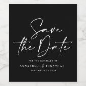 モダンカジュアルスクリプト黒タイポグラフィ結婚の ワインラベル (シングルラベル)