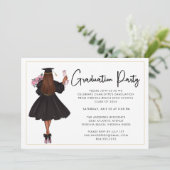 モダンカジュアルスクリプト 卒業パーティー招待状 招待状 (スタンド正面)