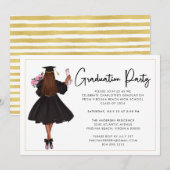 モダンカジュアルスクリプト 卒業パーティー招待状 招待状 (正面/裏面)