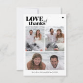 モダンカジュアルタイポグラフィ4写真結婚コラージュ サンキューカード (正面)