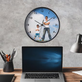 モダンカジュアルパーソナライズされた家族の写真の壁 壁時計