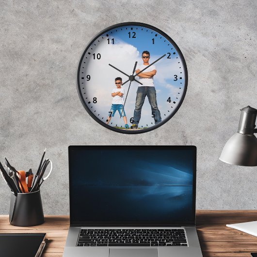 モダンカジュアルパーソナライズされた家族の写真の壁 壁時計