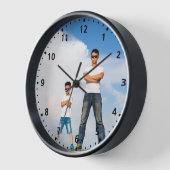 モダンカジュアルパーソナライズされた家族の写真の壁 壁時計 (傾斜)