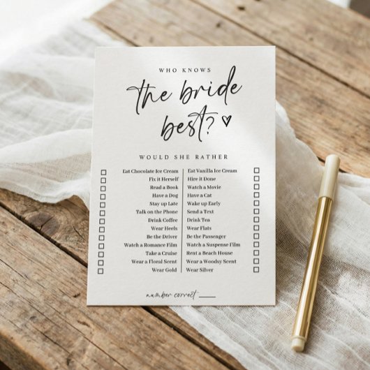 モダンカジュアルブライダルシャワーは彼女の方が 招待状