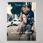 モダンカジュアル写真の結婚歓迎サイン ポスター (正面)