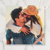 モダンカジュアル結婚のテラコッタ フェイバータグ (裏面)