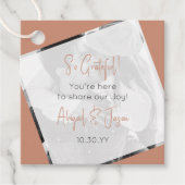 モダンカジュアル結婚のテラコッタ フェイバータグ (正面)