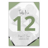 モダンカジュアル結婚写真Sage Green テーブルナンバー (正面)