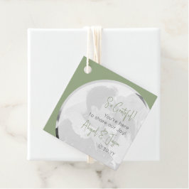 モダンカジュアル結婚写真Sage Green フェイバータグ