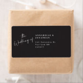 モダンカジュアル黒結婚差出人住所 ラベル (インサイチュ)