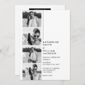 モダンカジュアル4枚写真ブースオールインワンウェディング 招待状 (正面/裏面)