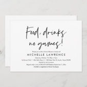 モダンカジュアル　楽しくて遊び心あふれる ブライダルシャワーパーティー 招待状 (正面/裏面)